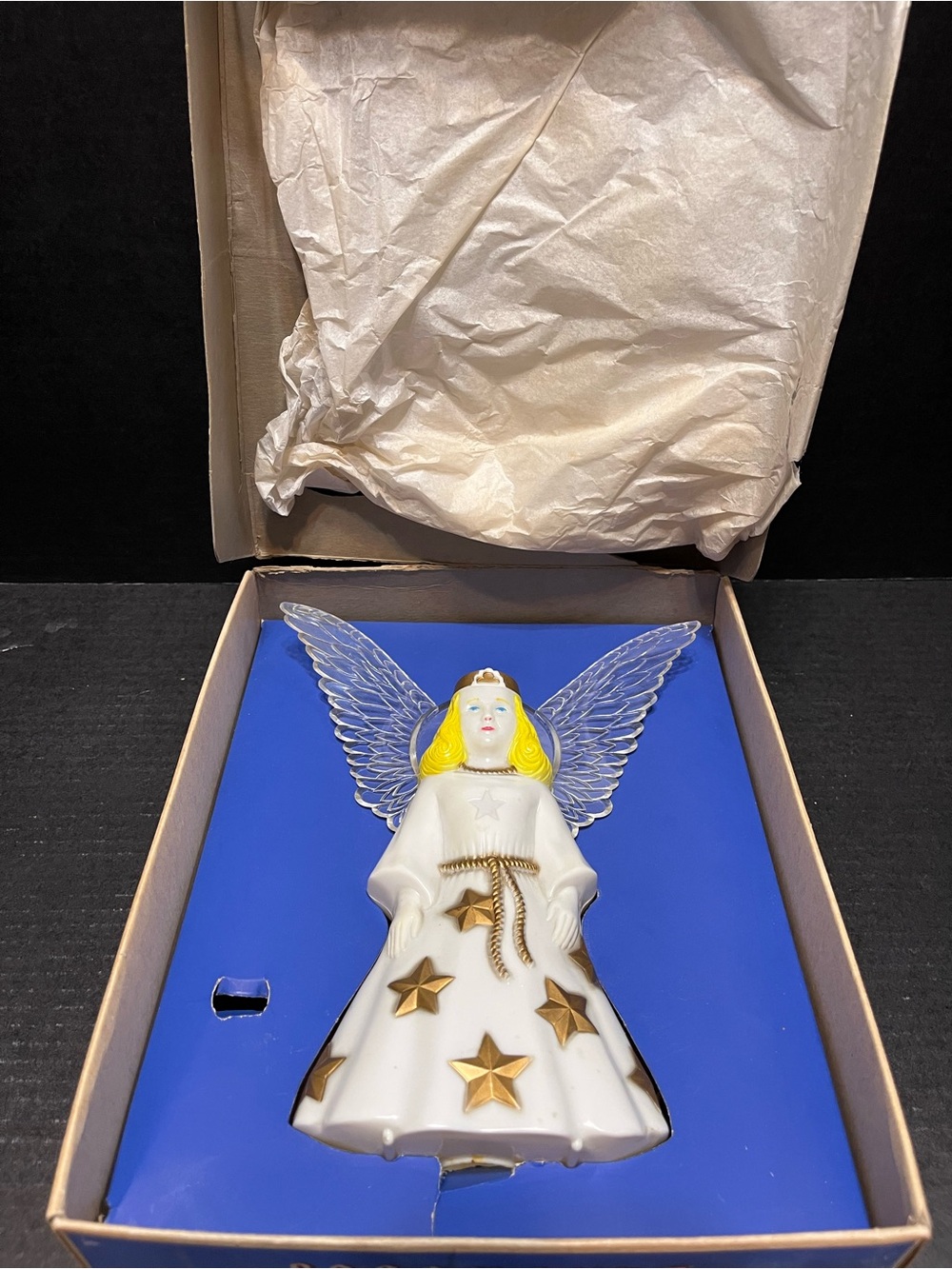Vintage Paramount Illiminated Christmas Angel Tree Topper 1940-1950 antique